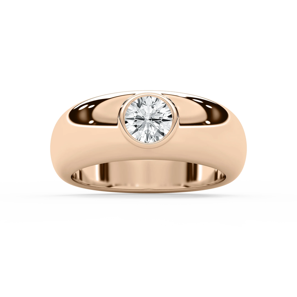 Harry 1 ct Round LGD 7.75mm Bezel Mens Wedding Band