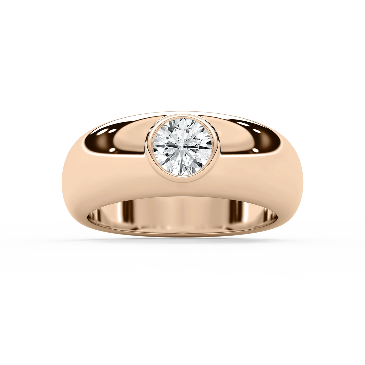 Harry 1 ct Round LGD 7.75mm Bezel Mens Wedding Band