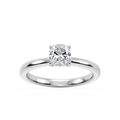 Donna Cushion LGD Claw Prong Hidden Halo Engagement Ring - 14K White Gold / 1 ct / F-VS2