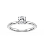 Donna Cushion LGD Claw Prong Hidden Halo Engagement Ring - 14K White Gold / 2 ct / F-VS2