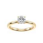 Donna Cushion LGD Claw Prong Hidden Halo Engagement Ring - 14K Yellow Gold / 1 ct / F-VS2