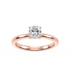 Donna Cushion LGD Claw Prong Hidden Halo Engagement Ring - 14K Rose Gold / 1 ct / F-VS2
