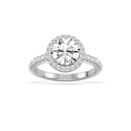 Dorthea 2 ½ ctw Round LGD Classic Prong Set Halo Engagement Ring - 14K White Gold / D-VVS2