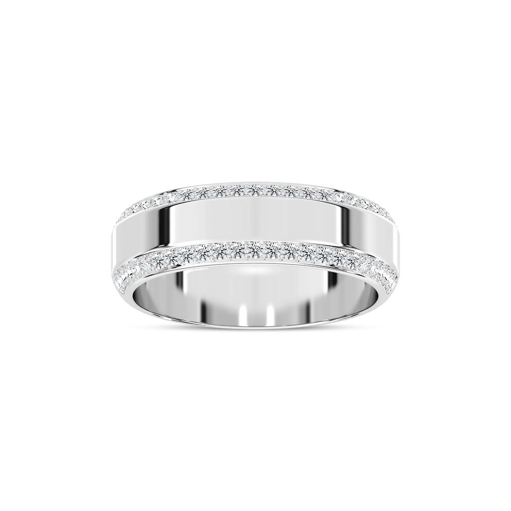 Chad 1/2 ctw Round LGD 7.00mm Double Edge Mens Wedding Band