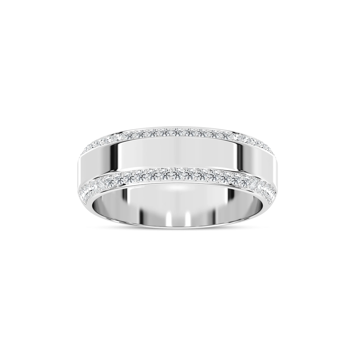 Chad 1/2 ctw Round LGD 7.00mm Double Edge Mens Wedding Band