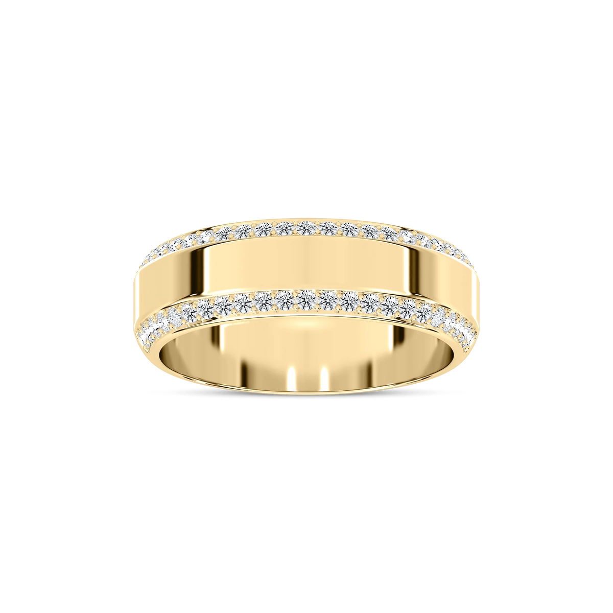 Chad 1/2 ctw Round LGD 7.00mm Double Edge Mens Wedding Band