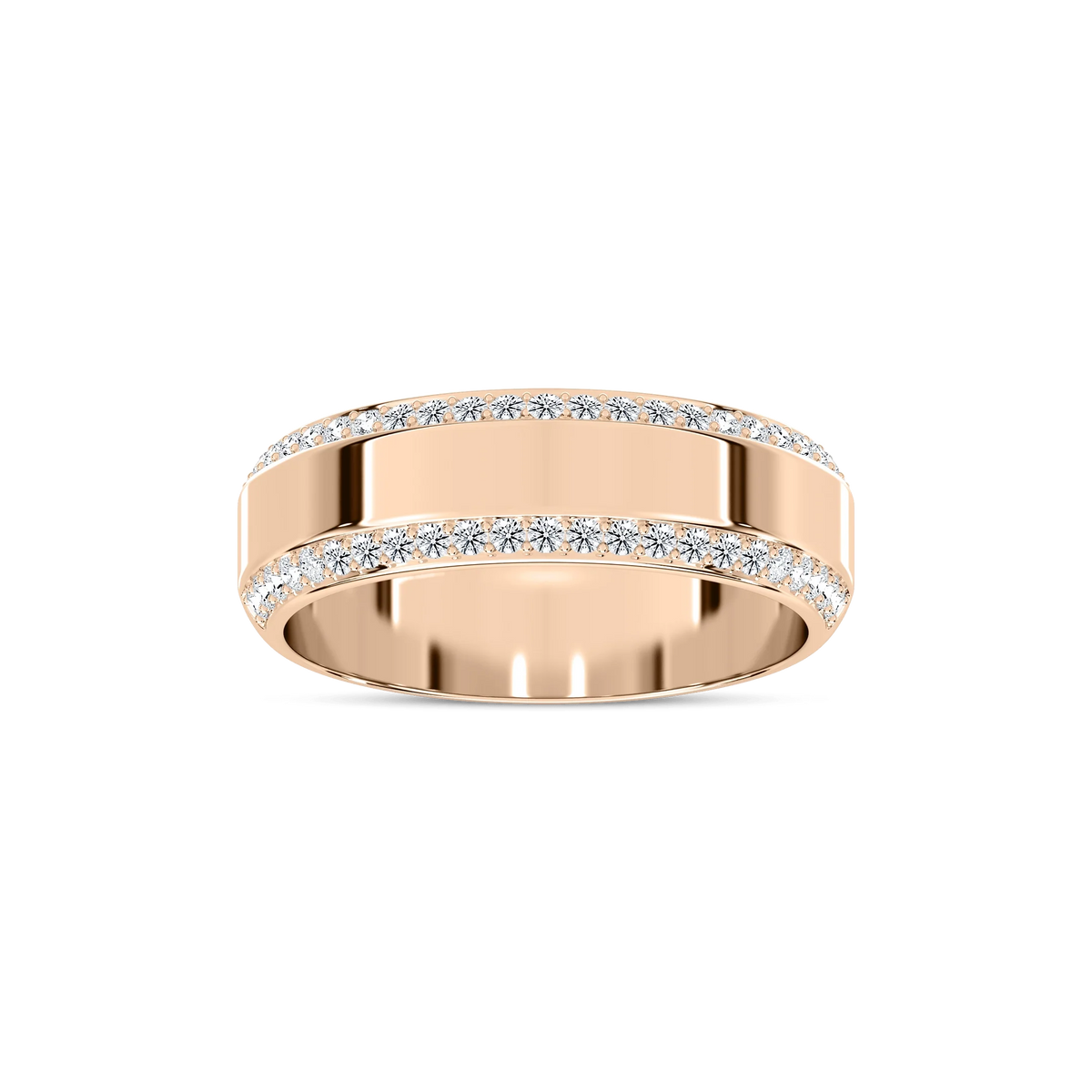 Chad 1/2 ctw Round LGD 7.00mm Double Edge Mens Wedding Band