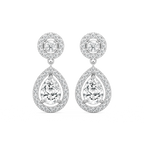 2 ¹/₅  ctw Pear and Round LGD Double Halo Drop Earrings - 14K White Gold