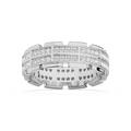 Timothy 1 ctw Round LGD 7.30mm Double Row Channel Mens Wedding Band - 14K White Gold