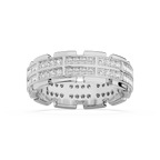 Timothy 1 ctw Round LGD 7.30mm Double Row Channel Mens Wedding Band - 14K White Gold