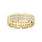 Timothy 1 ctw Round LGD 7.30mm Double Row Channel Mens Wedding Band - 14K Yellow Gold