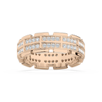Timothy 1 ctw Round LGD 7.30mm Double Row Channel Mens Wedding Band - 14K Rose Gold