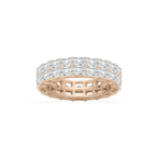 Sophie 5 ⅕ ctw Emerald LGD East West Double Row Eternity Band - 14K Rose Gold
