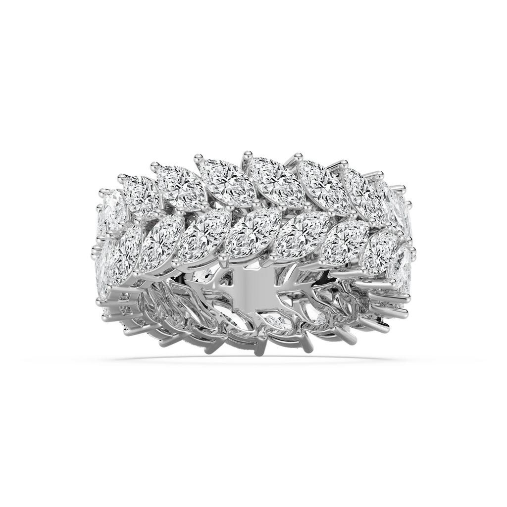 Lillian 6 ctw Marquise LGD Double Row Eternity Band - 14K White Gold