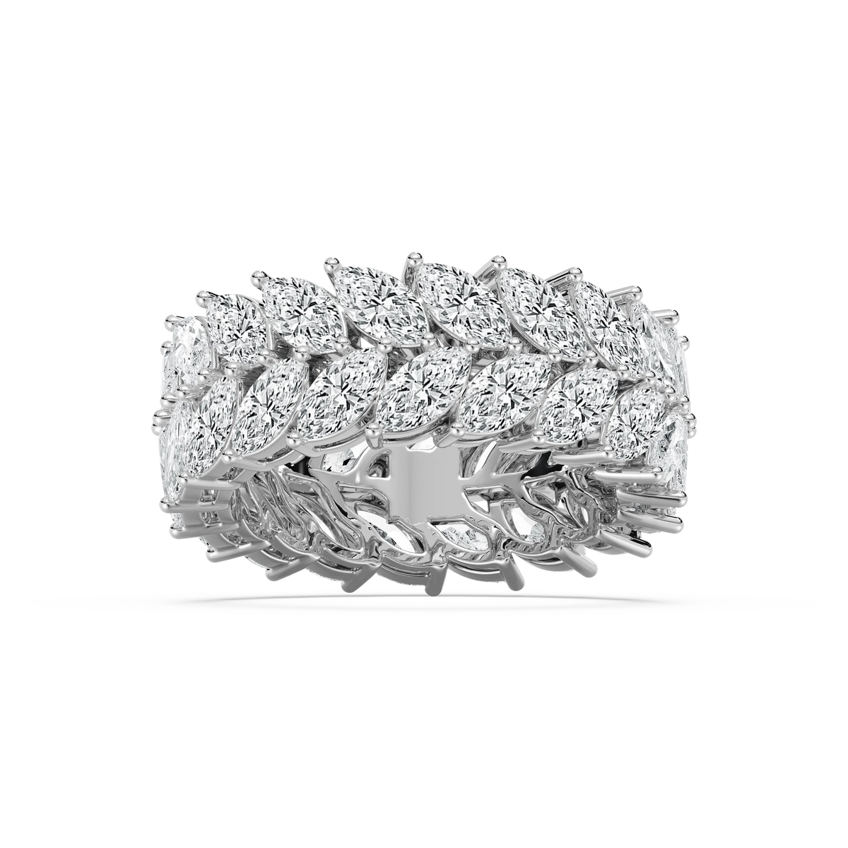 Lillian 6 ctw Marquise LGD Double Row Eternity Band - 14K White Gold