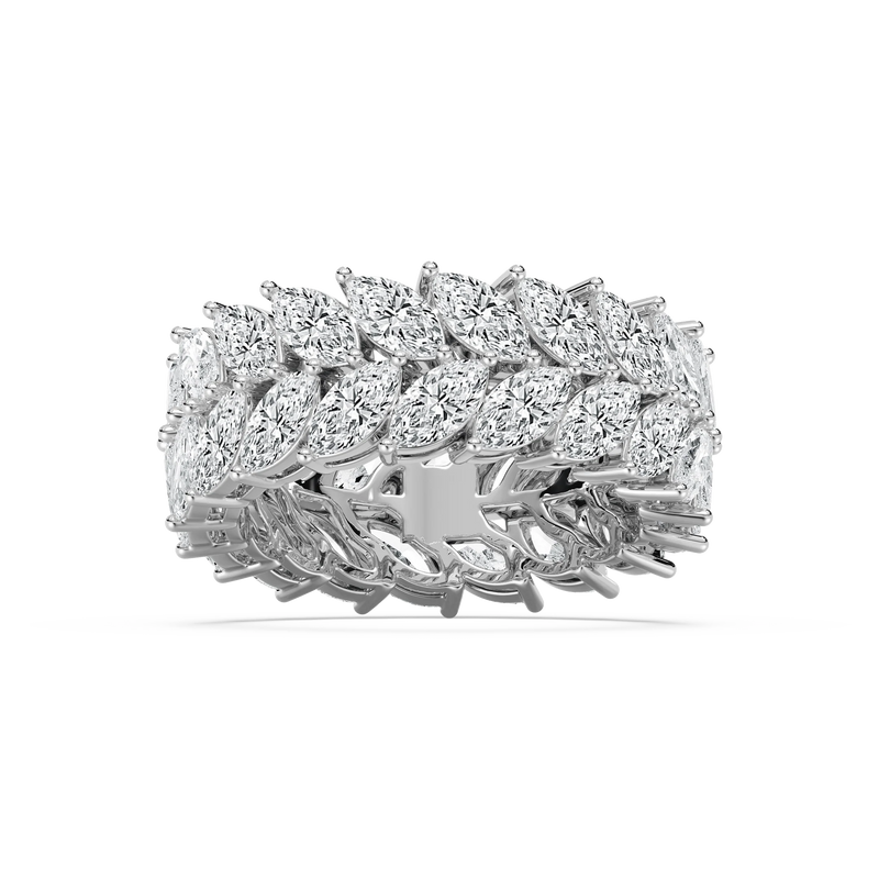 Lillian 6 ctw Marquise LGD Double Row Eternity Band - 14K White Gold