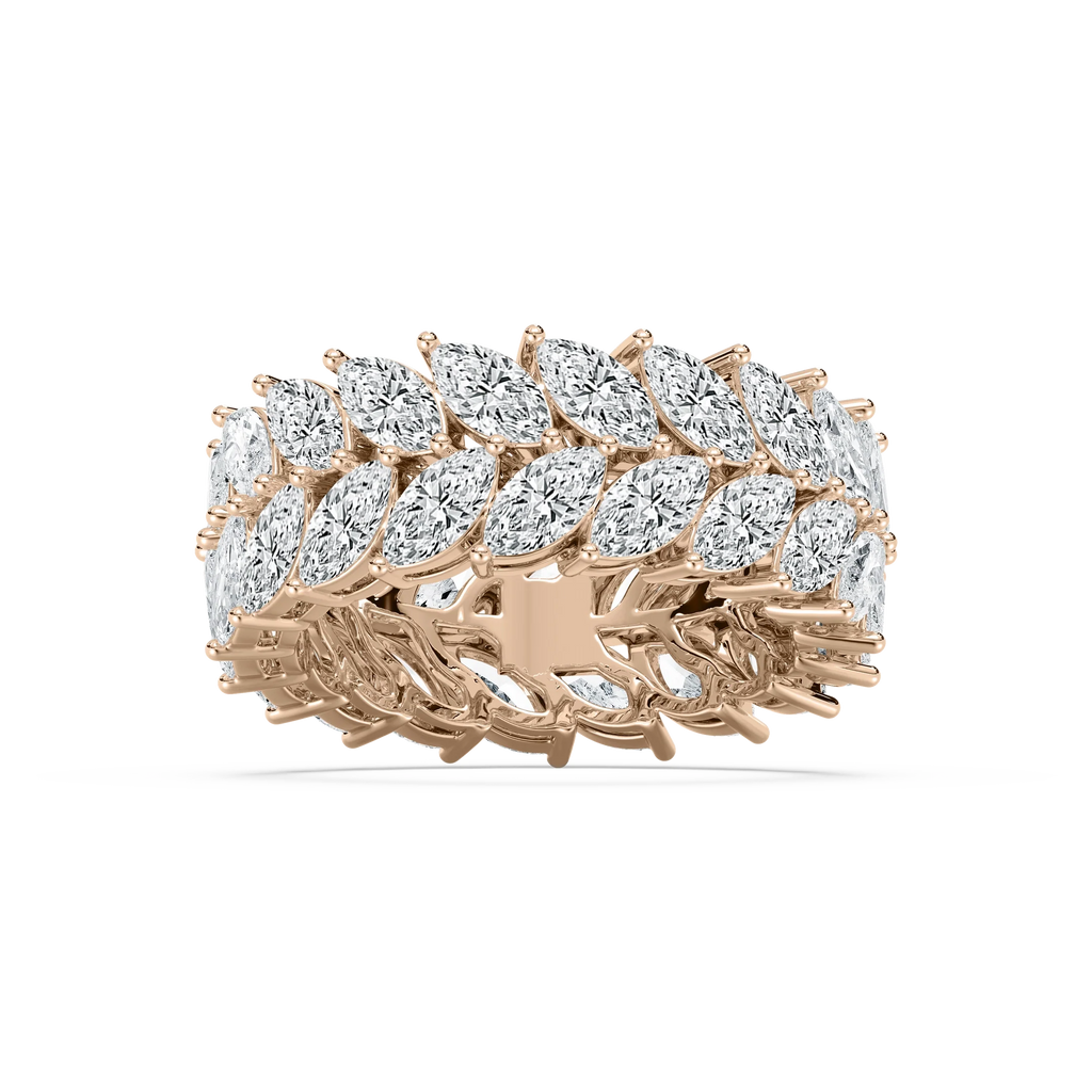 Lillian 6 ctw Marquise LGD Double Row Eternity Band - 14K Rose Gold