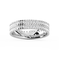 James 1 ctw Round LGD 5.4mm Double Row Mens Wedding Band - 14K White Gold