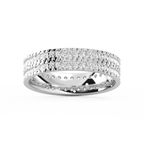 James 1 ctw Round LGD 5.4mm Double Row Mens Wedding Band - 14K White Gold
