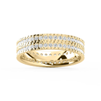 James 1 ctw Round LGD 5.4mm Double Row Mens Wedding Band - 14K Yellow Gold