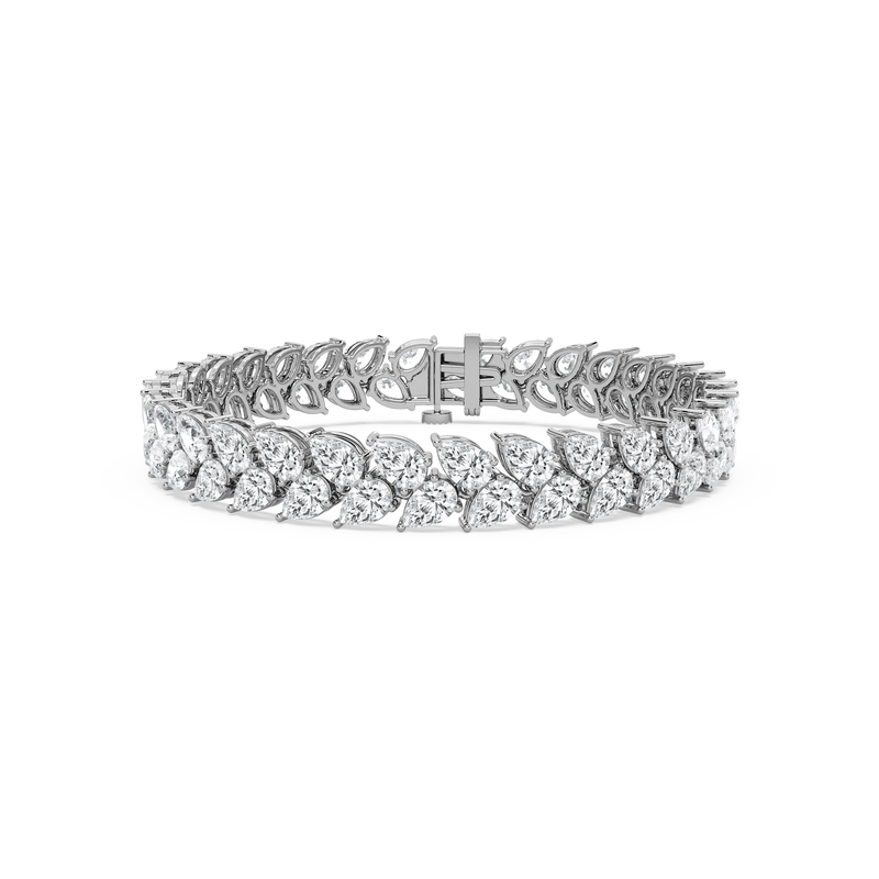 18 ½ ctw Pear LGD Double Row Bracelet - 7 Inches - Signature Collection