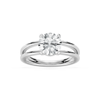 Duet 2 ctw Round LGD Duet Split Shank Solitaire Engagement Ring - 14K White Gold / F-VS2