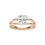Duet 2 ctw Round LGD Duet Split Shank Solitaire Engagement Ring - 14K Rose Gold / F-VS2