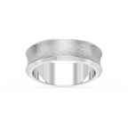 Dune 6.00mm Concave Bevel Plain Metal Band - 14K White Gold / Cross Satin