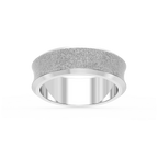 Dune 6.00mm Concave Bevel Plain Metal Band - 14K White Gold / Wire Matte