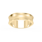 Dune 6.00mm Concave Bevel Plain Metal Band - 14K Yellow Gold / Glass Bead