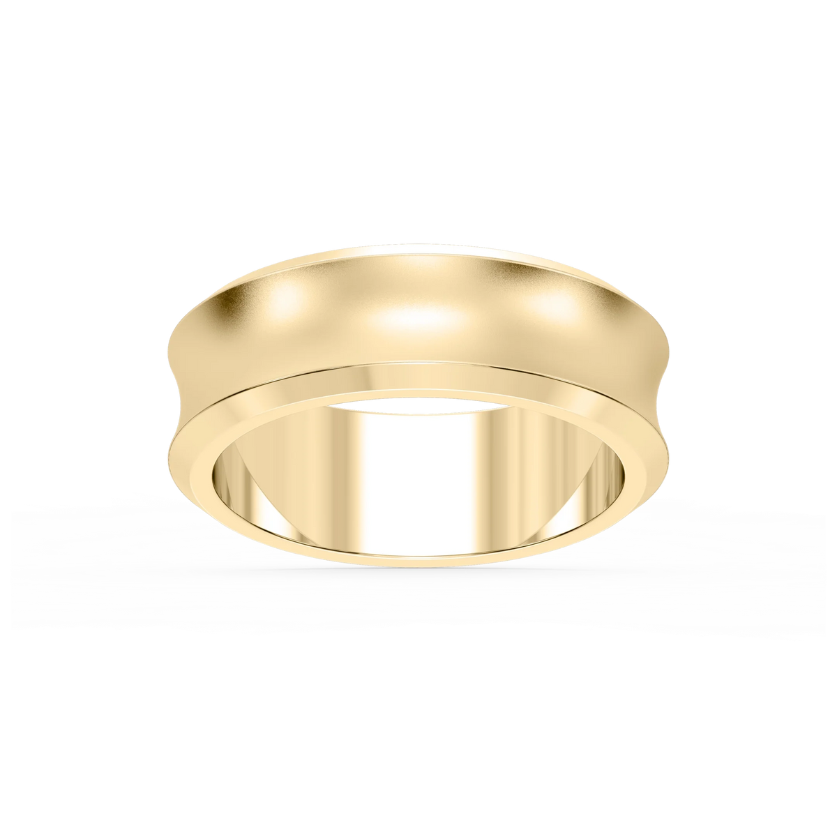 Dune 6.00mm Concave Bevel Plain Metal Band - 14K Yellow Gold / Glass Bead
