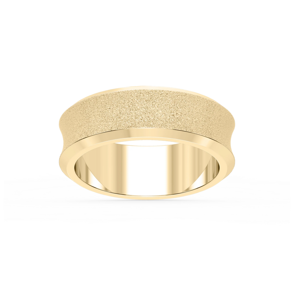Dune 6.00mm Concave Bevel Plain Metal Band - 14K Yellow Gold / Stone
