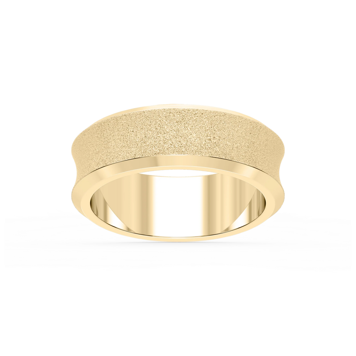 Dune 6.00mm Concave Bevel Plain Metal Band - 14K Yellow Gold / Stone