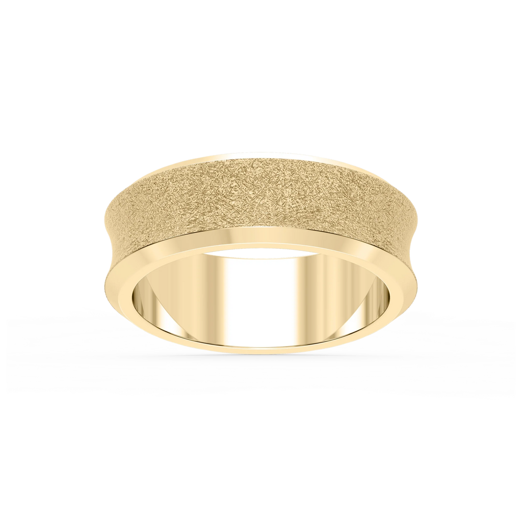 Dune 6.00mm Concave Bevel Plain Metal Band - 14K Yellow Gold / Wire Matte