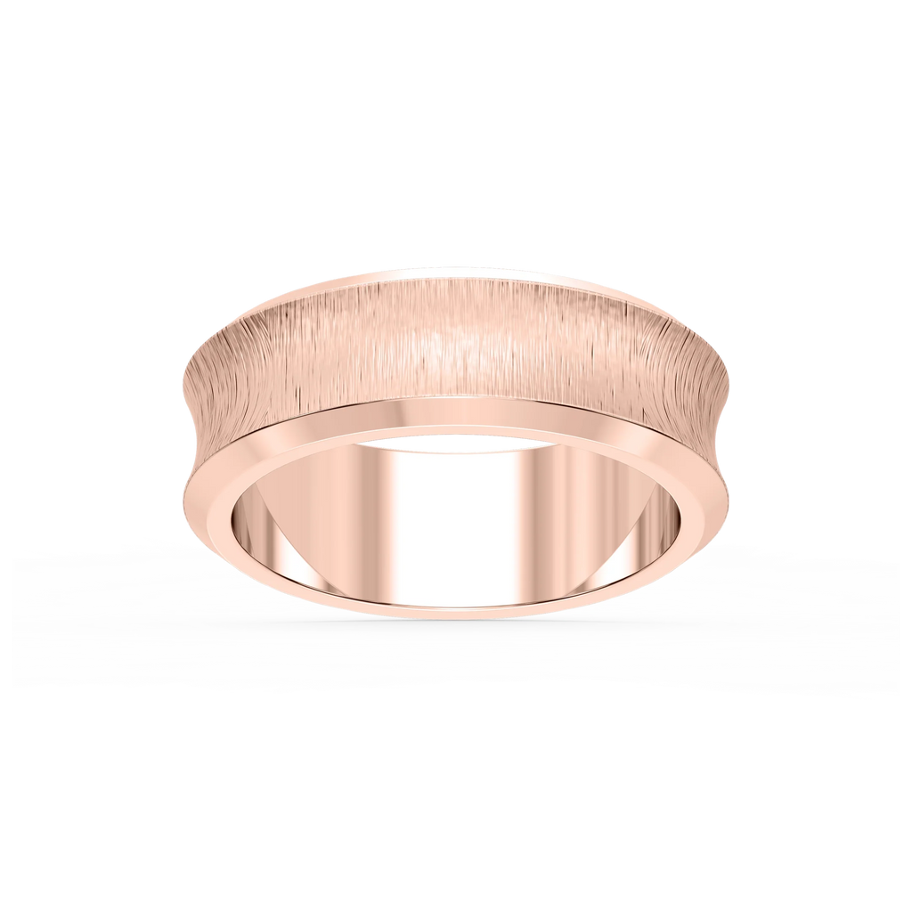 Dune 6.00mm Concave Bevel Plain Metal Band - 14K Rose Gold / Satin
