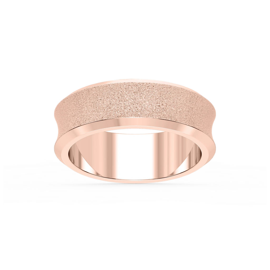 Dune 6.00mm Concave Bevel Plain Metal Band - 14K Rose Gold / Stone