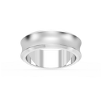 Dune 6.00mm Concave Bevel Plain Metal Band - 18K White Gold / Glass Bead