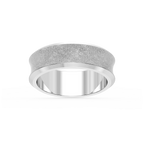 Dune 6.00mm Concave Bevel Plain Metal Band - 18K White Gold / Sandblast