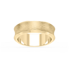 Dune 6.00mm Concave Bevel Plain Metal Band - 18K Yellow Gold / Cross Satin