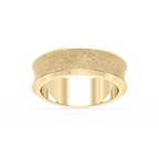 Dune 6.00mm Concave Bevel Plain Metal Band - 18K Yellow Gold / Sandblast