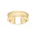 Dune 6.00mm Concave Bevel Plain Metal Band - 18K Yellow Gold / Satin
