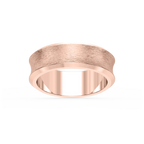 Dune 6.00mm Concave Bevel Plain Metal Band - 18K Rose Gold / Cross Satin