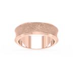 Dune 6.00mm Concave Bevel Plain Metal Band - 18K Rose Gold / Sandblast