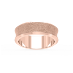 Dune 6.00mm Concave Bevel Plain Metal Band - 18K Rose Gold / Wire Matte