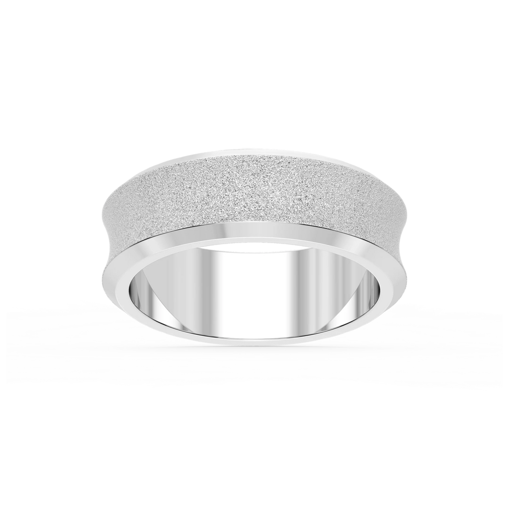 Dune 6.00mm Concave Bevel Plain Metal Band - Platinum / Stone