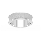 Dune 6.00mm Concave Bevel Plain Metal Band - Platinum / Stone
