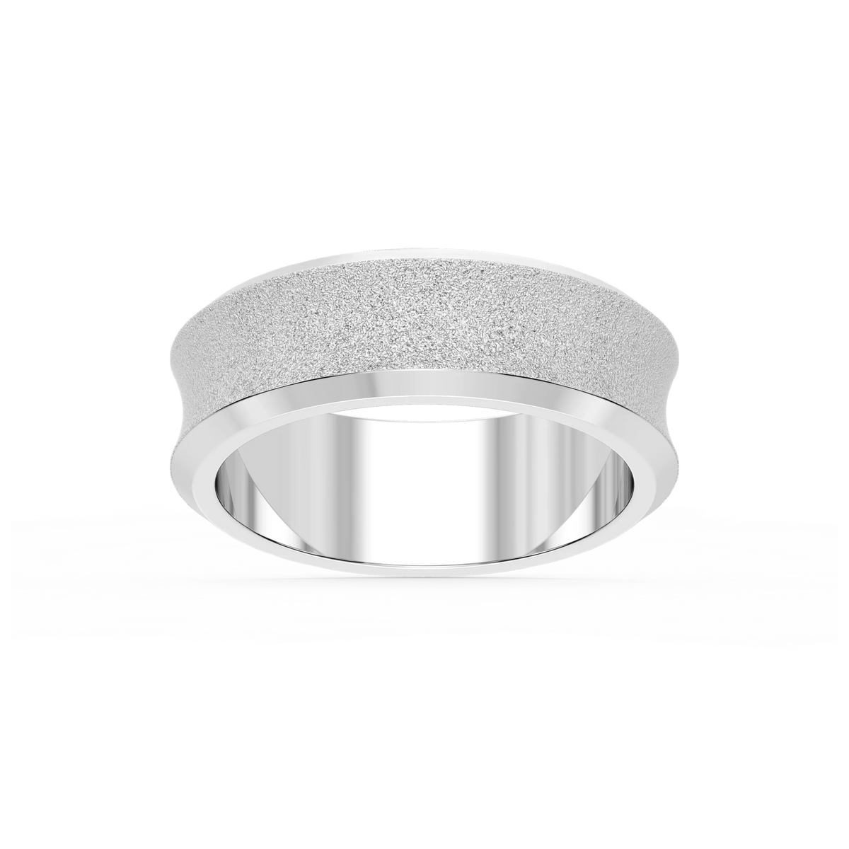 Dune 6.00mm Concave Bevel Plain Metal Band - Platinum / Stone