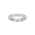 Josephine 4 ctw Emerald and Round LGD Shared Prong Eternity Band - 14K White Gold