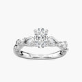 Eden LGD Vine Side Stone Engagement Ring - 14K White Gold