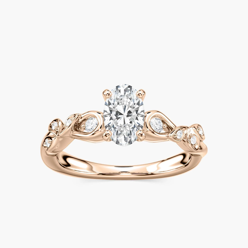 Eden LGD Vine Side Stone Engagement Ring - 14K Rose Gold